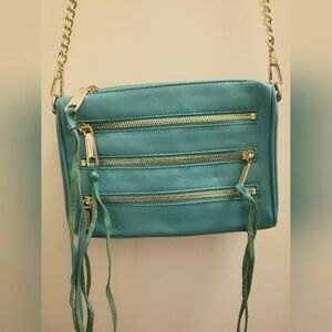 Rebecca Minkoff Teal 5 Zip Mini Convertible Crossbody Bag